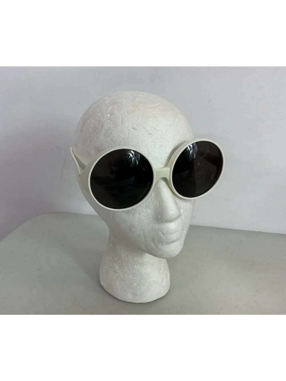 Vintage Dyce Large Round Lens White Sunglasses Retro Y2K